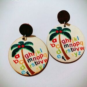 Alphabet Palm Tree Earrings